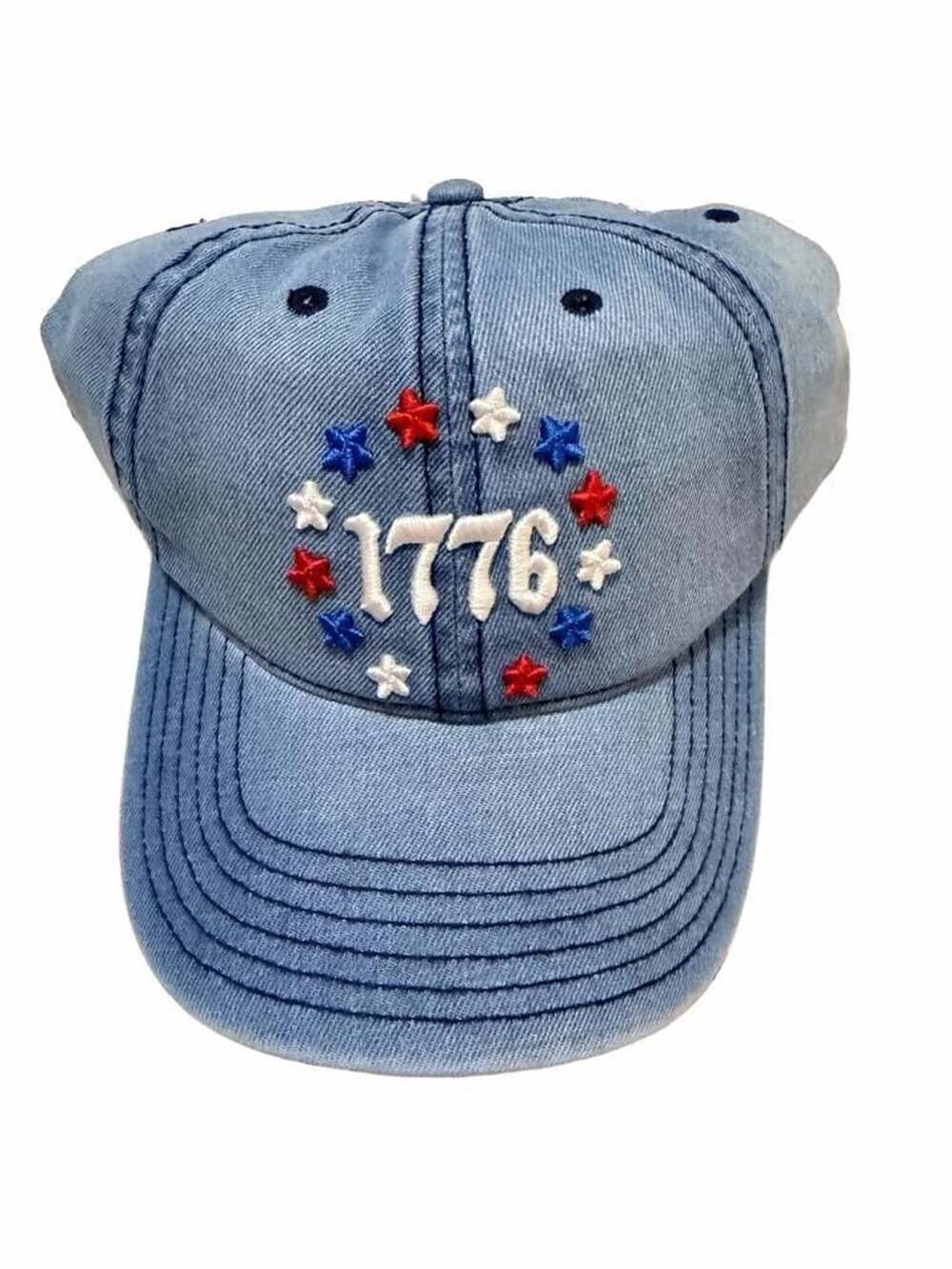 1776 Betsy Ross Embroidered Wash Dad Cap Patriotic American Flag Baseball Hat